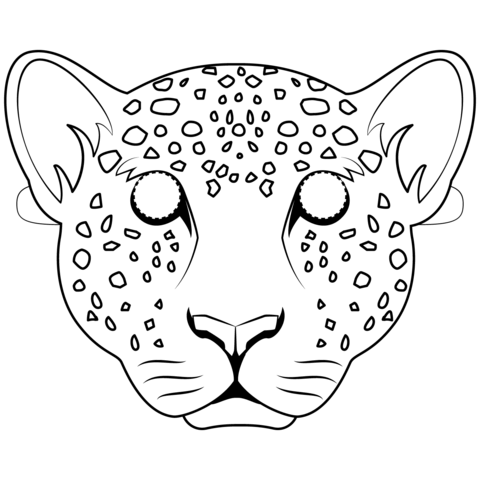 Leopard Mask Coloring Page